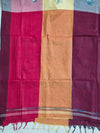 Varnika – Multicoloured Checks Handloom Kantha Cotton Saree Blouse
