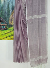 Nivritti – Lavender Handloom Khadi Cotton Saree with Woven Butis
