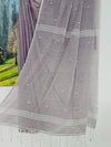 Nivritti – Lavender Handloom Khadi Cotton Saree with Woven Butis