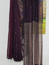 Nivritti – Deep Purple Khadi Cotton Saree with Woven Butis