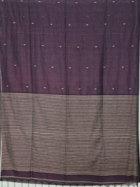 Nivritti – Deep Purple Khadi Cotton Saree with Woven Butis