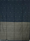 Nivritti – Charcoal Black Khadi Cotton Saree with Woven Butis