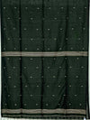 Nivritti – Dark Green Khadi Cotton Saree with Woven Butis
