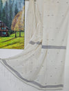 Nivritti – Off-White Khadi Cotton Saree with Woven Butis