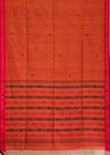 Vasundhara – Orange Handloom Khadi Saree with Red Border
