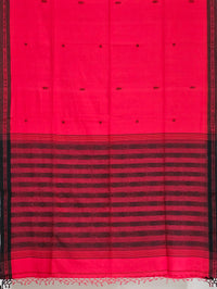 Kumudini – Red Handloom Khadi Saree with Black Border