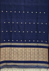 Shaambhavi – Navy Blue Handloom Khadi Saree with Beige Motifs