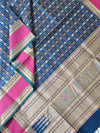 Amritaa – Royal Blue Aayiram Butta Kanchi Silk Cotton Saree