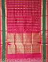 Yashmita – Pink Aayiram Butta Handloom Kanchi Silk Cotton Saree with Green Rettai Pet Border
