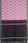 Manohari – Pink & Brown Handloom Mangalagiri Silk Cotton Saree with Jhumka Print