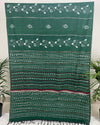 Dark Green Kesh Kantha Cotton Saree