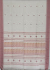 Aavya – Off-White Handloom Bengal Cotton Saree with Blush Pink Baluchari Motifs