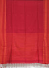 Arunika – Red Handloom Tangail Khadi Saree with Orange Border