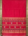 Arunima – Red Handloom Kanchi Silk Cotton Saree with Bomkai Pallu