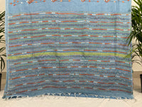 Light Blue Kesh Kantha Cotton Saree