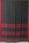 Black Handloom Khadi Saree with Jaali Pattern