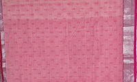 Blouse of Sarada – White and Pink Printed Handloom Mangalagiri Silk Cotton Saree