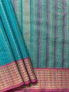 Blue Stripes Handloom Kanchi Cotton Saree