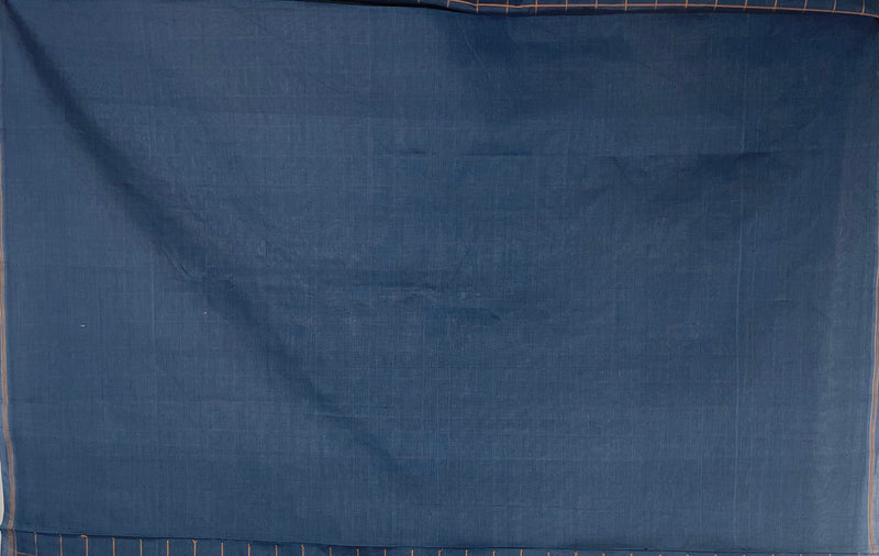 Bluish Grey Handloom Kanchi Cotton Saree