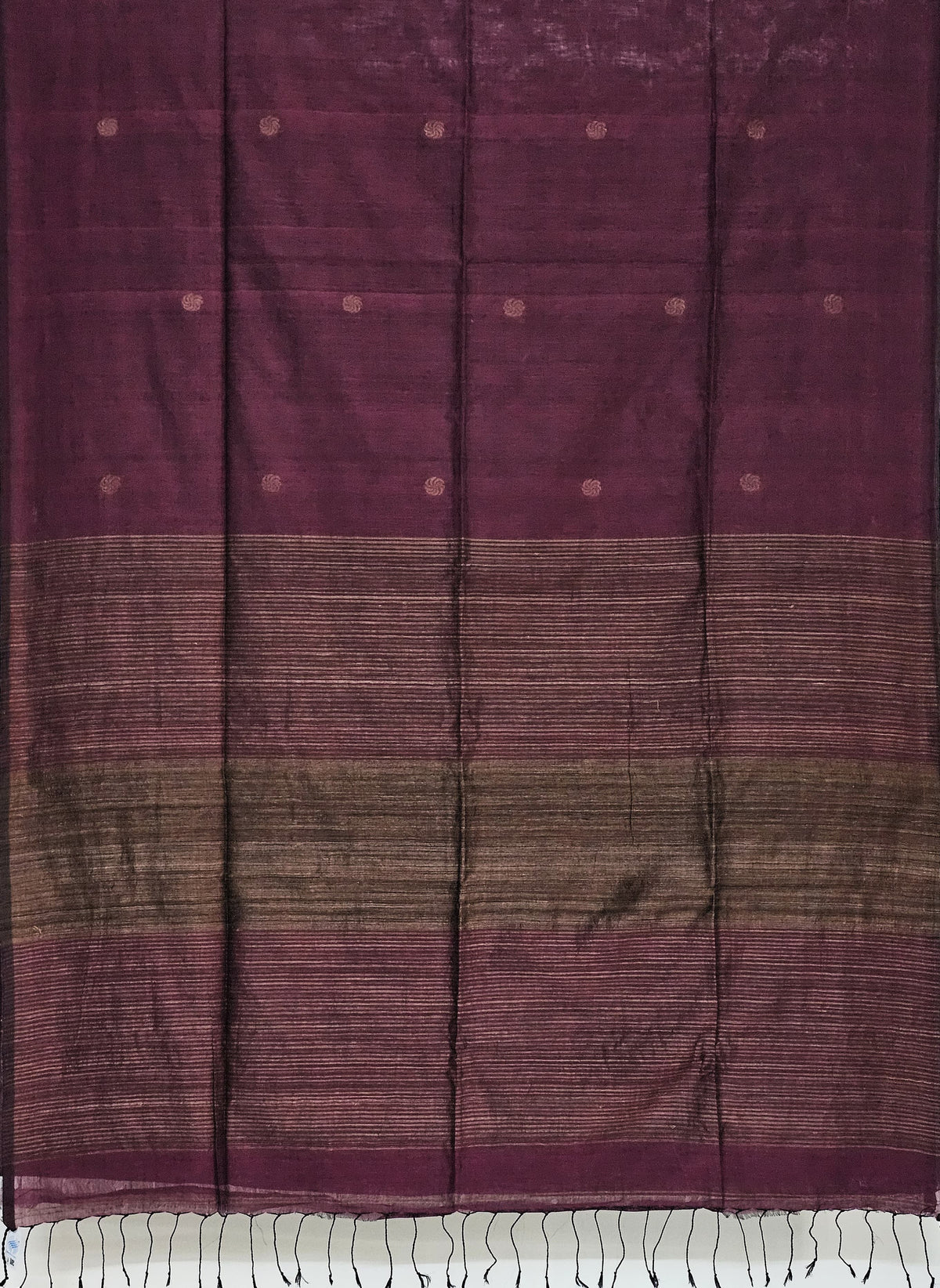 Chakrikaa – Plum Purple Handloom Khadi Saree with Chakra Motifs