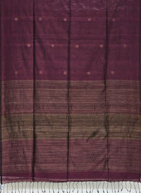 Chakrikaa – Plum Purple Handloom Khadi Saree with Chakra Motifs