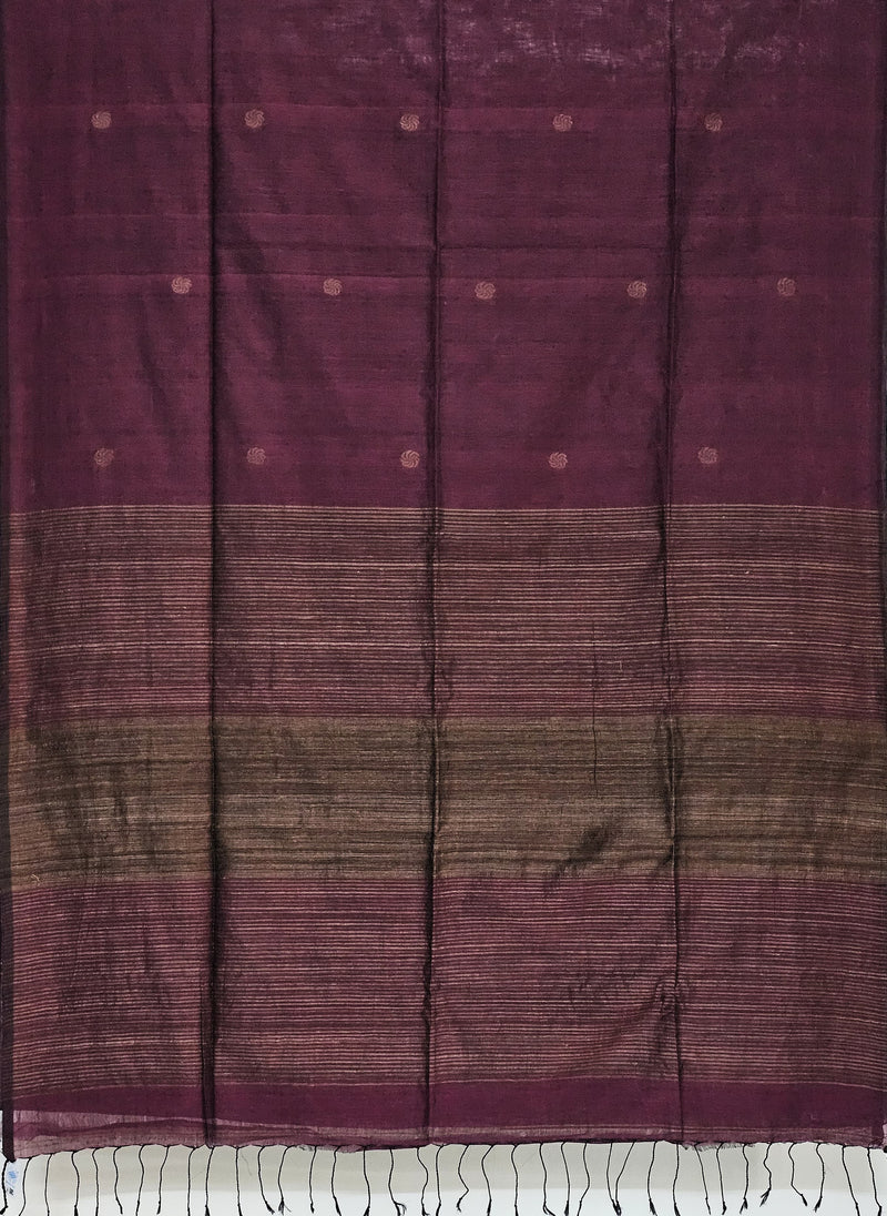 Chakrikaa – Plum Purple Handloom Khadi Saree with Chakra Motifs