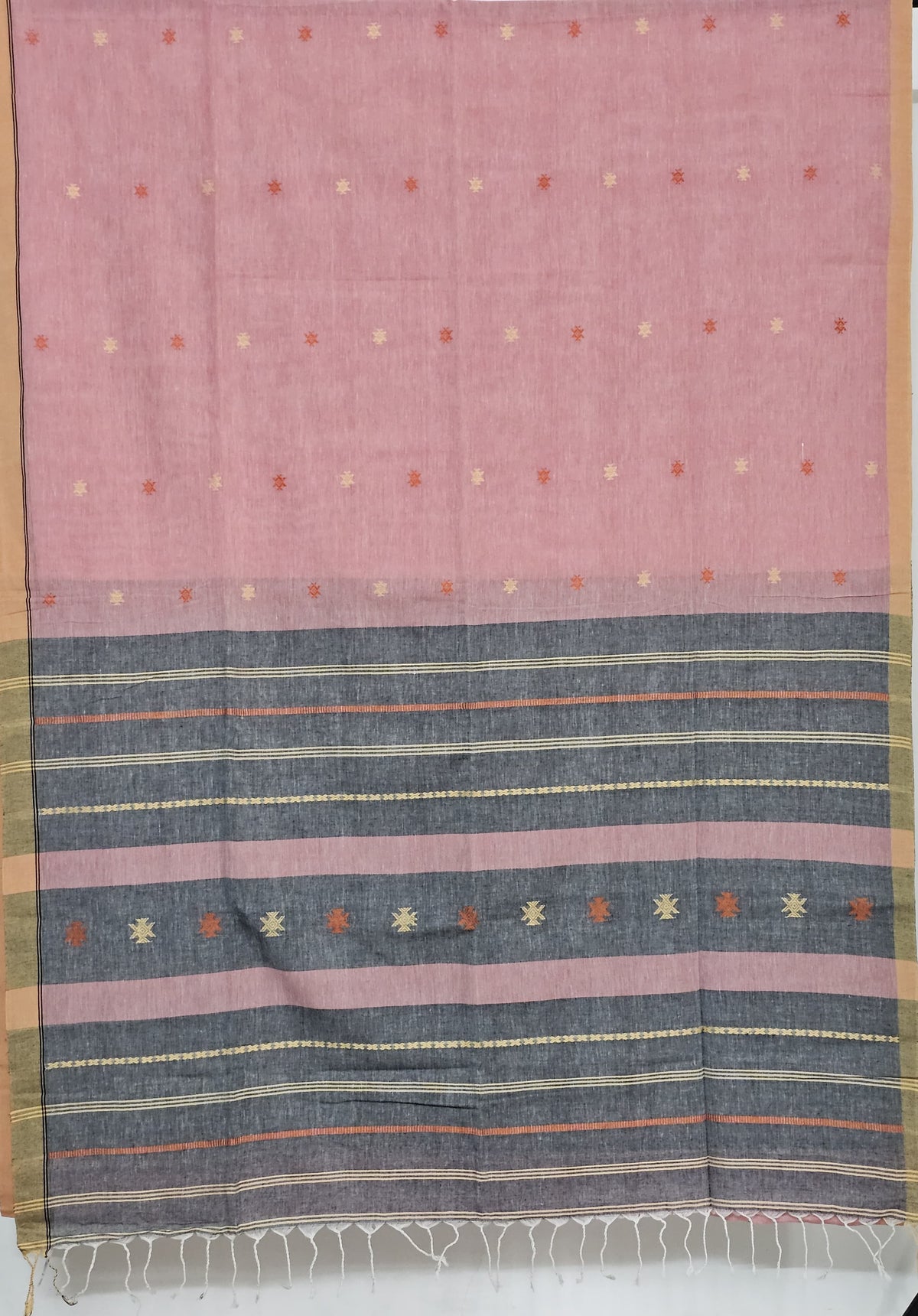 Charvi – Pink Handloom Khadi Saree with Bhujodi Motifs