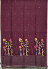 Chitrani – Maroon Jamdani Handloom Bengal Cotton Saree