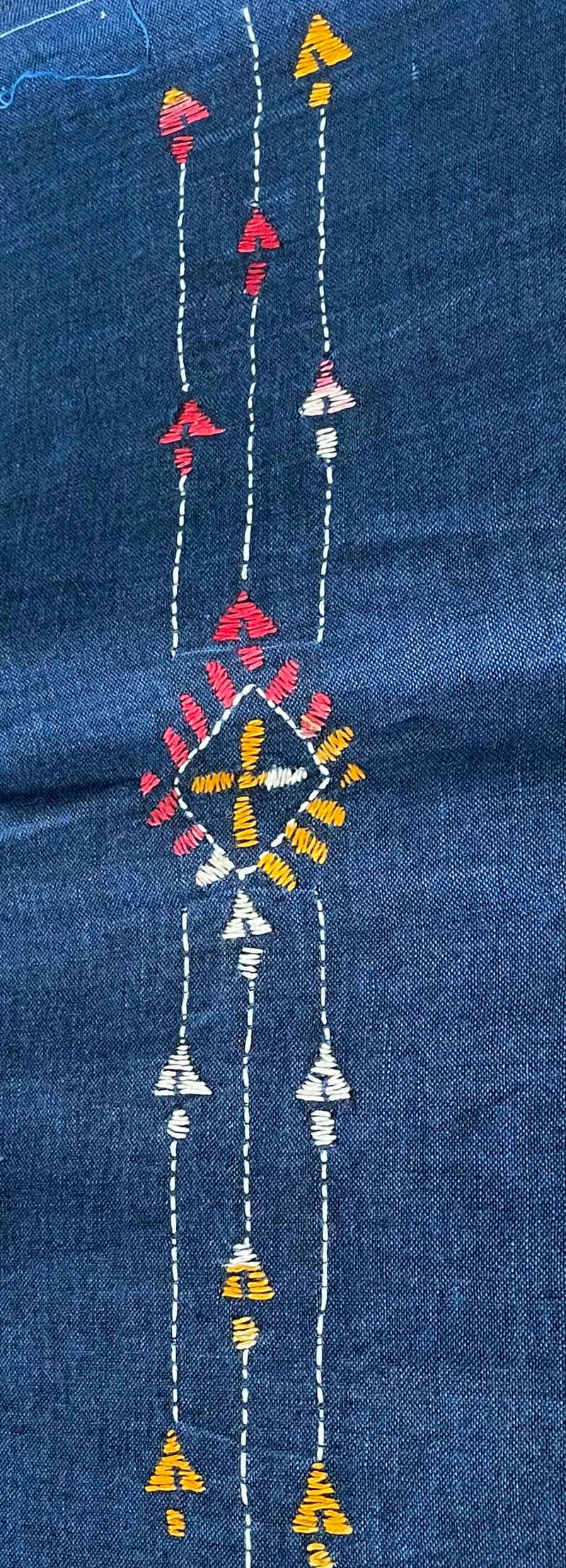 Dark Blue Handloom Kesh Kantha Saree