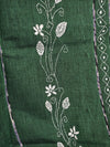 Dark Green Kesh Kantha Cotton Saree