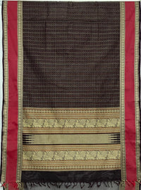 Deep Burgundy Handloom Lakshadeepam Saree