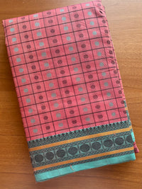 Deep Onion Pink Lakshadeepam Handloom Kanchi Cotton Saree