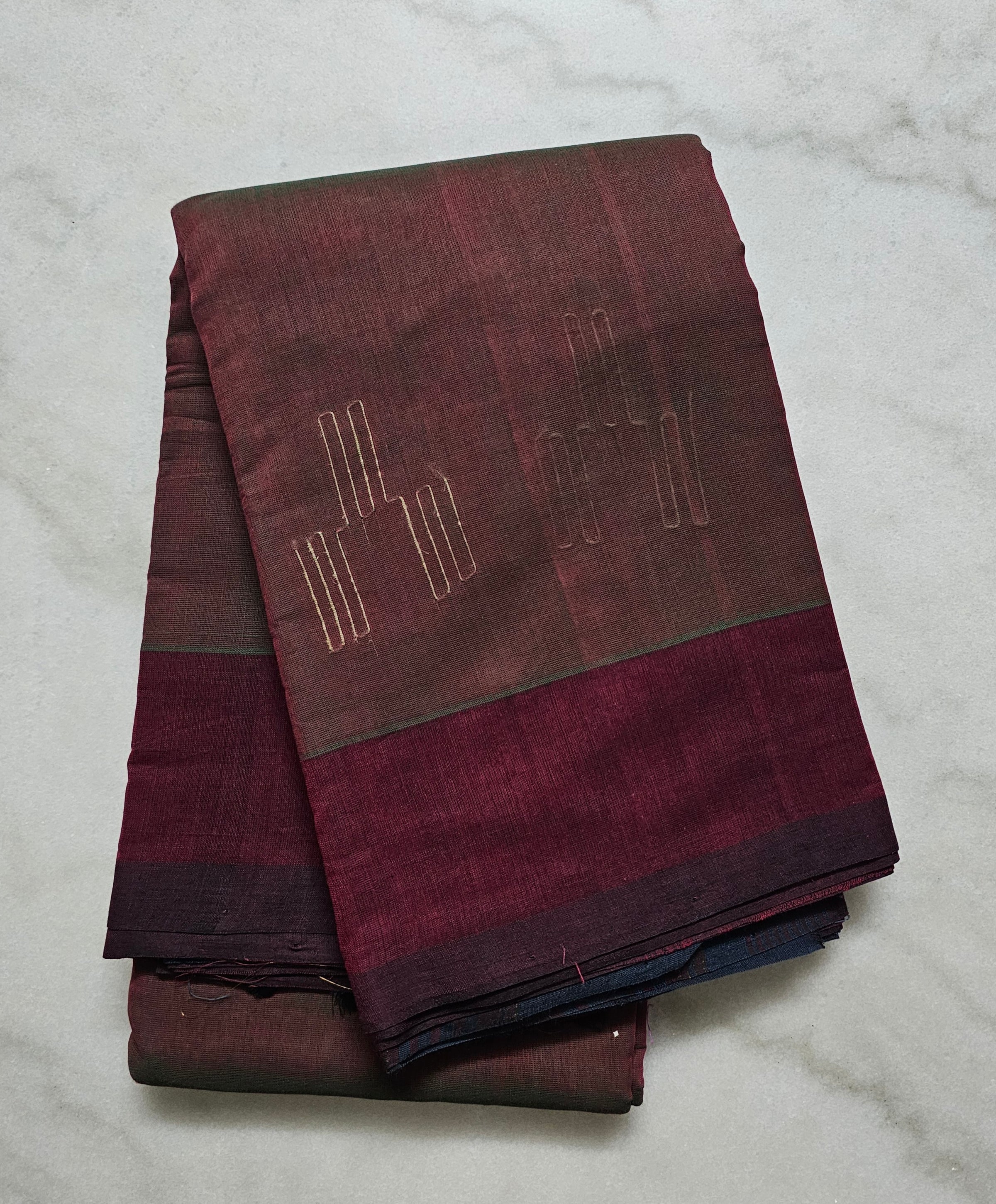 Deep Purple Handloom Aloevera Cotton Saree