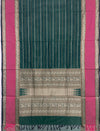 Green H Stripes Handloom Kanchi Cotton Saree