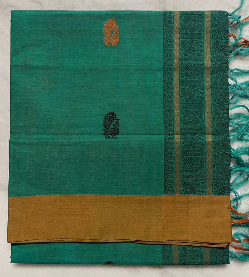 Green Handloom Kanchi Cotton Saree