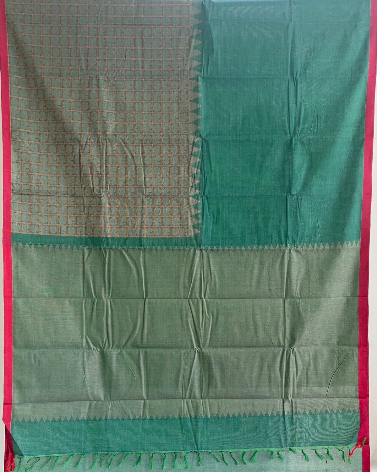 Green Handloom Kanchi Cotton Saree