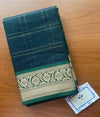 Green 96 Reed Checkered Handloom Kanchi Cotton Saree