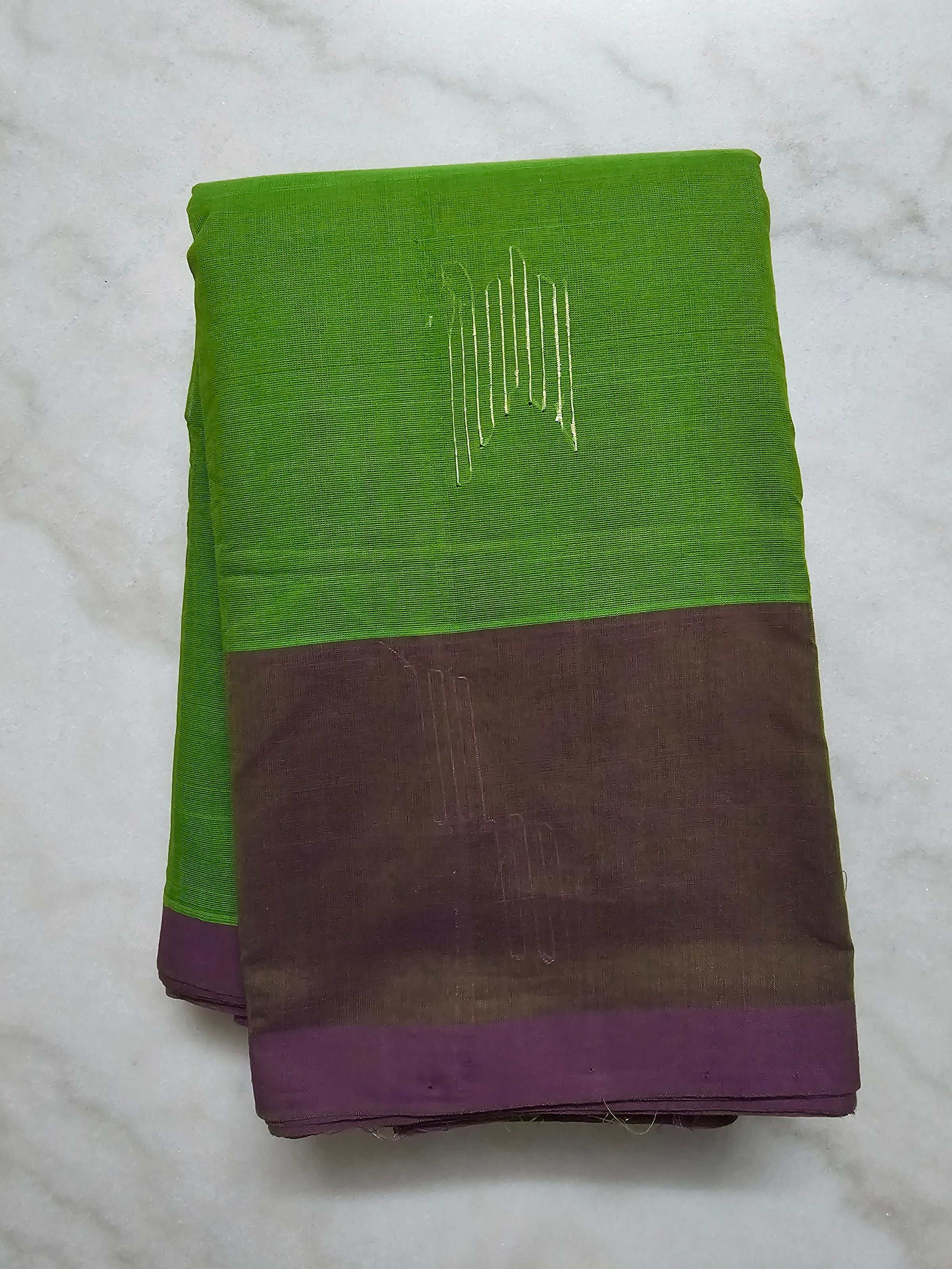 Green Handloom Aloevera Cotton Saree