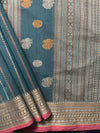 Green and Burgundy Dual Tone Handloom Kanchi Cotton Saree