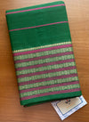 Green Big Border 96 Reed Handloom Kanchi Cotton Saree