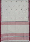 Hamsika – Off-White Handloom Khadi Saree with Red Matka Silk Pallu