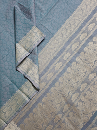 Onion Pink & Sumathy Blue Dual Tone Handloom Kanchi Cotton Saree