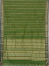 Green Floral Thousand Butta Handloom Kanchi Cotton Saree with Bottle Green Border