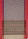 Vanarambhā – Beige Vanasingaram Handloom Kanchi Cotton Saree with Reddish Pink Border
