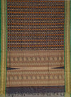 Vaidehi – Black Aayiram Butta Handloom Kanchi Cotton Saree with Green Border