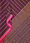 Vainika – Purple Handloom Kanchi Cotton Saree with Horizontal stripes