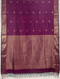 Purple Handloom Khadi Saree