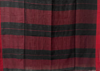 Black Handloom Khadi Saree with Jaali Pattern