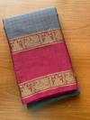 Grey Checkered Handloom Kanchi Cotton Saree