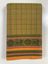 Henna Green Lakshadeepam Kanchi Cotton Saree